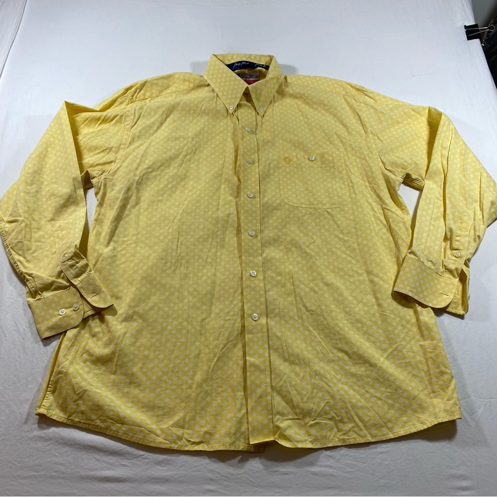 Men’s Wrangler George Strait Shirt X Large Yellow Button Down long sleeve Shirt
